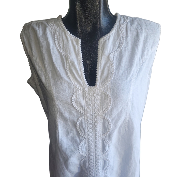 White Sleeveless Beach Cover Up M - Picture 2 of 6